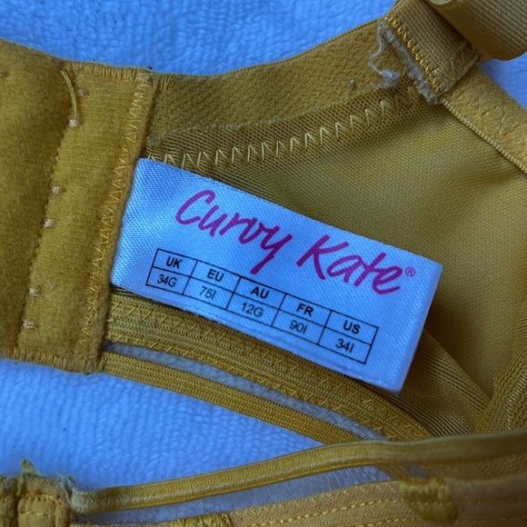 Yellow sheer polka dot bra 34I - Picture 5 of 6